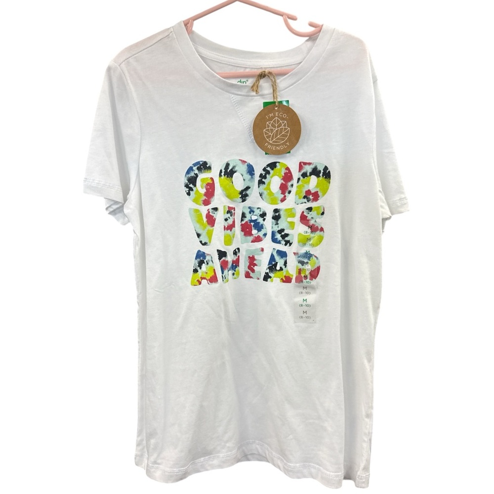 NWT dip White Tee “Good Vibes”